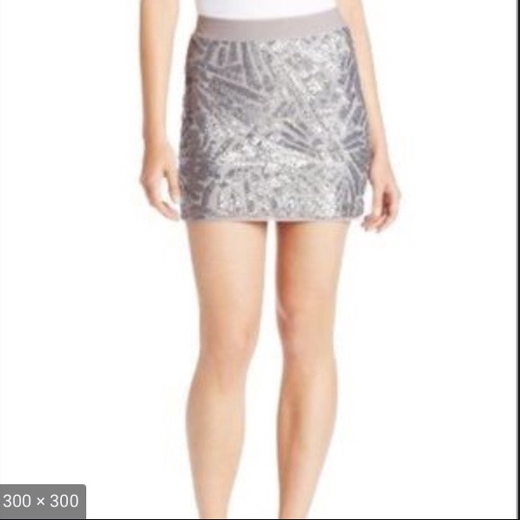 BCBGMaxAzria Grey Silver PAXTON Mini Skirt NWT B18/25 - Picture 2 of 10